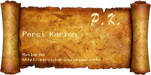 Perci Karion névjegykártya